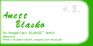 anett blasko business card